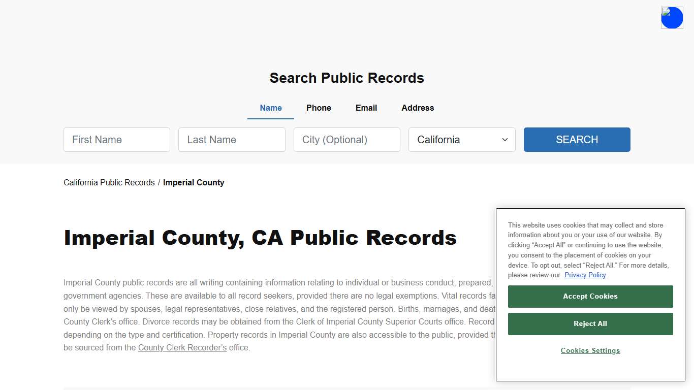 Imperial County, CA Public Court, Arrest and Inmate Records - ThePublicIndex