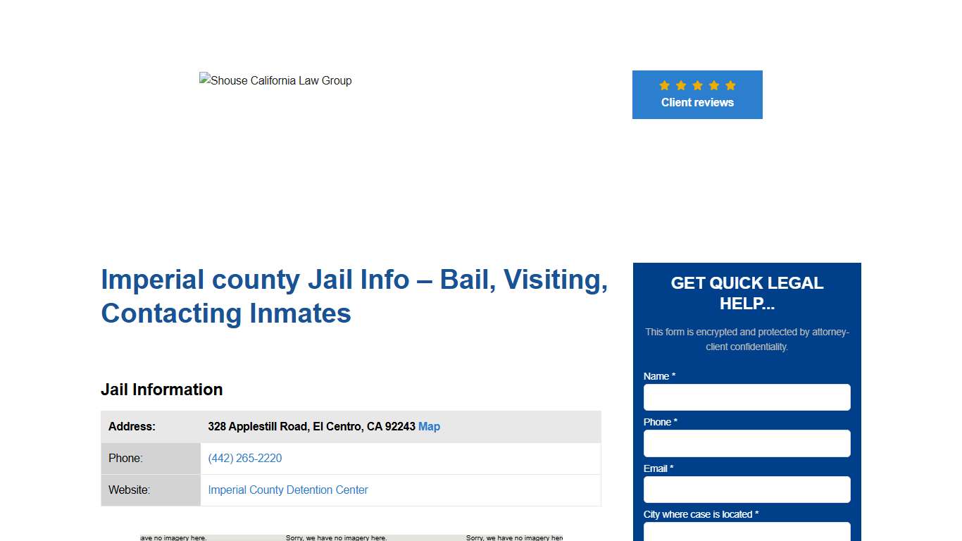 Imperial county Jail Info – Bail, Visiting, Contacting Inmates